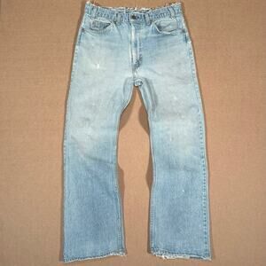Vintage Levi’s 501 Jeans Talon 42 Light Wash 80s Boot Cut Shadow Pocket 33x29